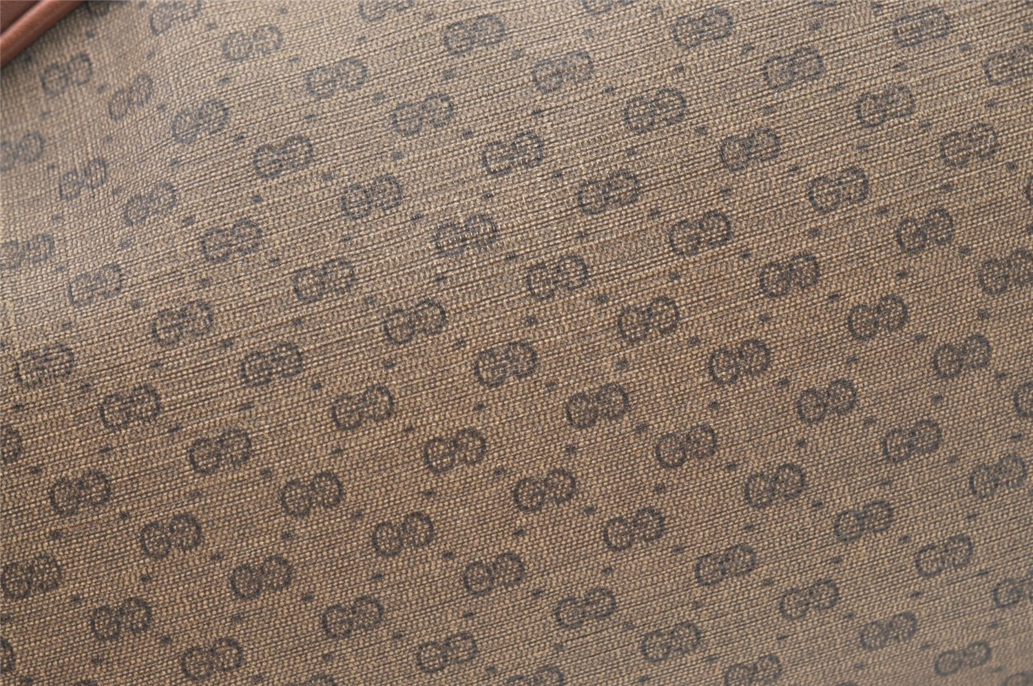 Authentic GUCCI Vintage Micro GG PVC Leather Clutch Hand Bag Purse Brown 0318K