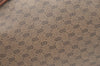 Authentic GUCCI Vintage Micro GG PVC Leather Clutch Hand Bag Purse Brown 0318K