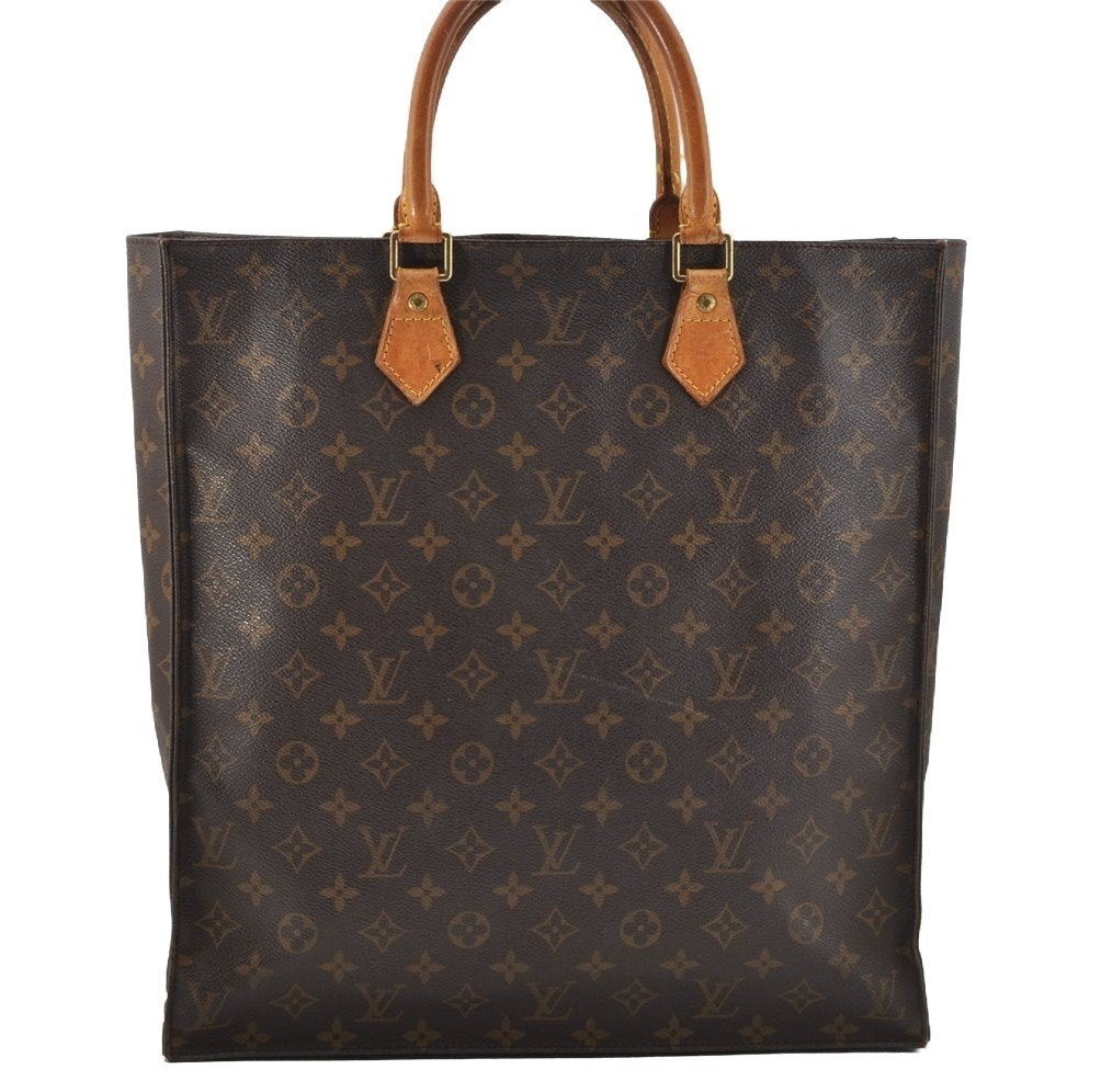 Authentic Louis Vuitton Monogram Sac Plat Hand Tote Bag M51140 LV 0319J