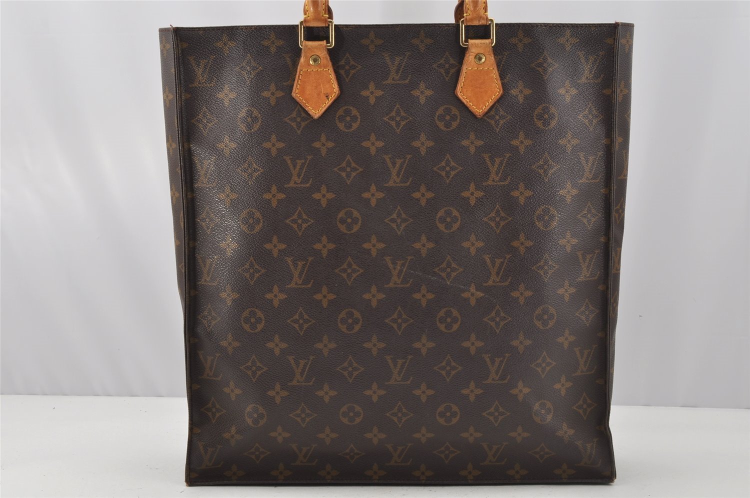 Authentic Louis Vuitton Monogram Sac Plat Hand Tote Bag M51140 LV 0319J