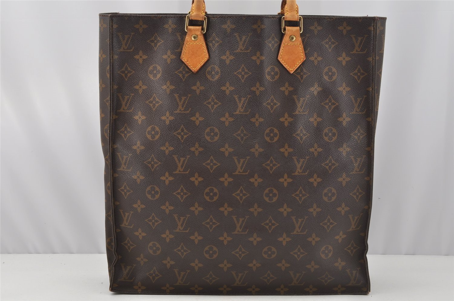 Authentic Louis Vuitton Monogram Sac Plat Hand Tote Bag M51140 LV 0319J