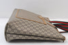 Authentic GUCCI Web Sherry Line GG Plus Tote Bag GG PVC Leather Brown 0320J