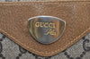 Authentic GUCCI Web Sherry Line GG Plus Tote Bag GG PVC Leather Brown 0320J