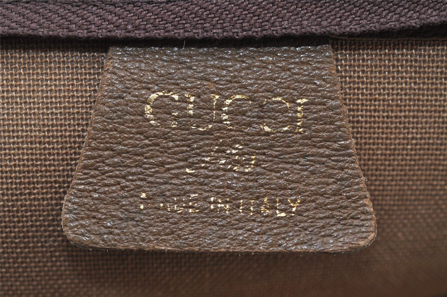 Authentic GUCCI Web Sherry Line GG Plus Tote Bag GG PVC Leather Brown 0320J