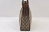 Authentic GUCCI Web Sherry Line Shoulder Hand Bag GG PVC Leather Brown 0321J