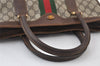 Authentic GUCCI Web Sherry Line Shoulder Hand Bag GG PVC Leather Brown 0321J