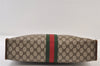 Authentic GUCCI Web Sherry Line Shoulder Hand Bag GG PVC Leather Brown 0321J