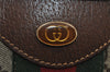 Authentic GUCCI Web Sherry Line Shoulder Hand Bag GG PVC Leather Brown 0321J