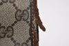 Authentic GUCCI Web Sherry Line Shoulder Hand Bag GG PVC Leather Brown 0321J