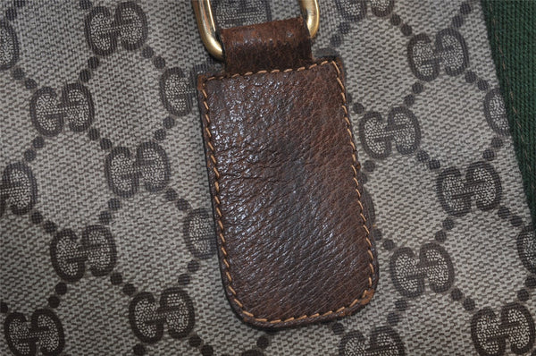 Authentic GUCCI Web Sherry Line Shoulder Hand Bag GG PVC Leather Brown 0321J
