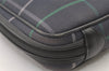 Authentic Burberrys Check Clutch Hand Bag Purse Canvas Leather Navy Blue 0321K