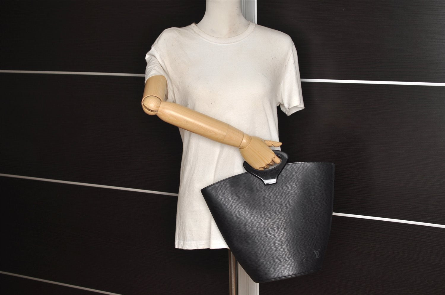 Authentic Louis Vuitton Epi Noctambule Hand Bag Purse Black M54522 LV 0322J