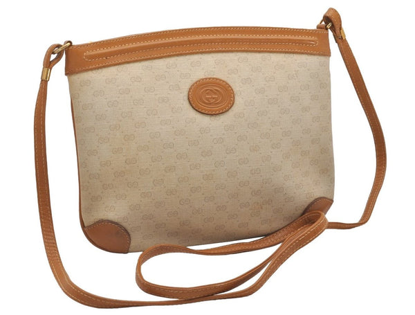 Authentic GUCCI Micro GG PVC Leather Shoulder Cross Bag Purse White Junk 0326J
