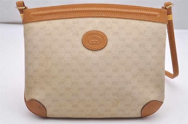 Authentic GUCCI Micro GG PVC Leather Shoulder Cross Bag Purse White Junk 0326J