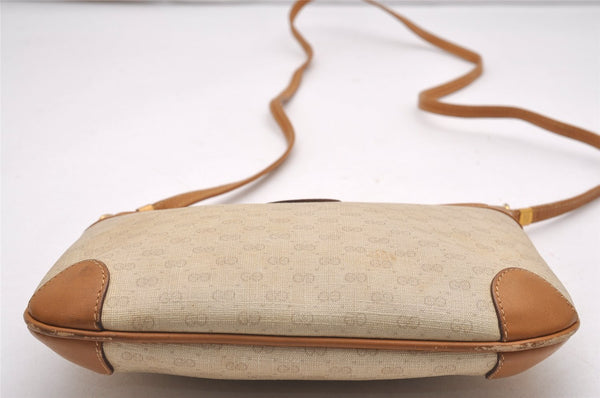 Authentic GUCCI Micro GG PVC Leather Shoulder Cross Bag Purse White Junk 0326J