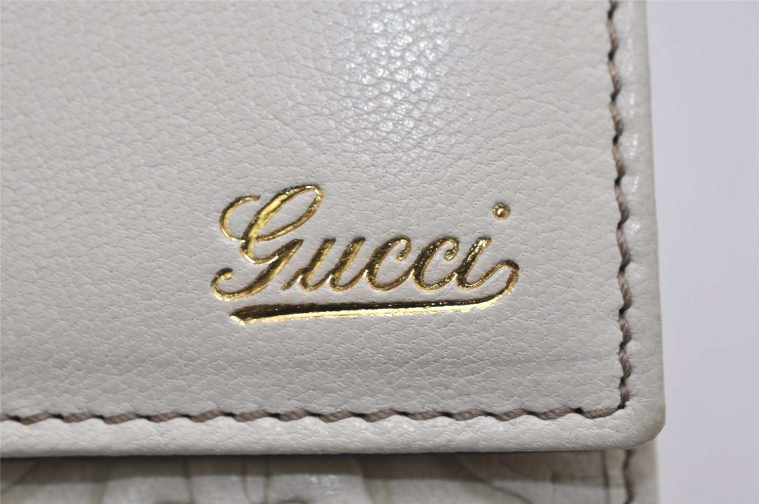 Authentic GUCCI Bamboo Horsebit Long Wallet Purse Leather 152742 White 0326K