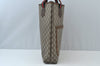 Authentic GUCCI Web Sherry Line GG Plus Tote Bag GG PVC Leather Brown 0328J