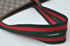 Authentic GUCCI Web Sherry Line GG Plus Tote Bag GG PVC Leather Brown 0328J
