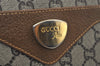 Authentic GUCCI Web Sherry Line GG Plus Tote Bag GG PVC Leather Brown 0328J