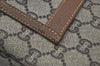 Authentic GUCCI Web Sherry Line GG Plus Tote Bag GG PVC Leather Brown 0328J