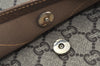 Authentic GUCCI Web Sherry Line GG Plus Tote Bag GG PVC Leather Brown 0328J