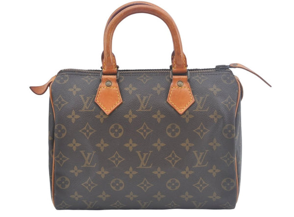 Authentic Louis Vuitton Monogram Speedy 25 Boston Hand Bag Old Model LV 0329K