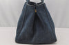 Authentic PRADA Vintage Canapa M Denim 2Way Shoulder Tote Bag 1BG642 Blue 0331J