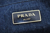 Authentic PRADA Vintage Canapa M Denim 2Way Shoulder Tote Bag 1BG642 Blue 0331J