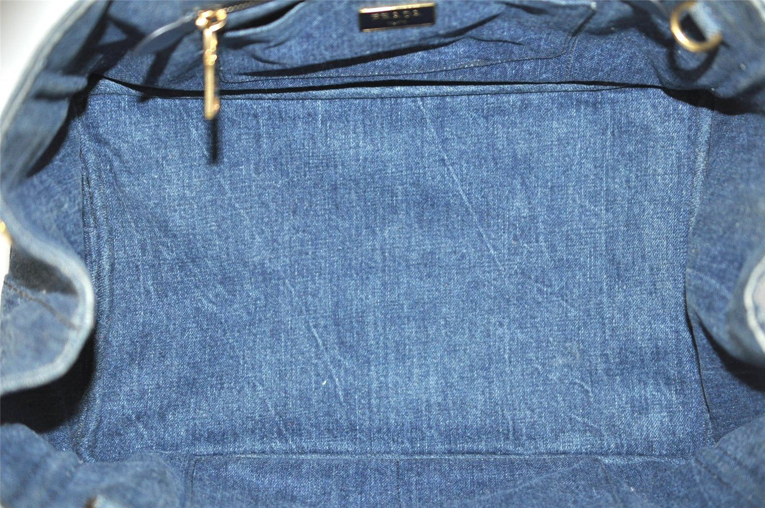 Authentic PRADA Vintage Canapa M Denim 2Way Shoulder Tote Bag 1BG642 Blue 0331J