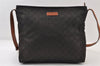 Authentic GUCCI Shoulder Cross Body Bag GG Nylon Leather 308840 Dark Brown 0332J