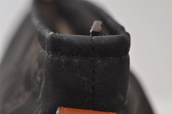 Authentic GUCCI Shoulder Cross Body Bag GG Nylon Leather 308840 Dark Brown 0332J