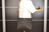 Authentic GUCCI Shoulder Cross Body Bag GG Nylon Leather 308840 Dark Brown 0332J
