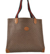 Authentic GUCCI Web Sherry Line Micro GG Tote Bag PVC Leather Brown 0333J