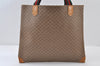 Authentic GUCCI Web Sherry Line Micro GG Tote Bag PVC Leather Brown 0333J