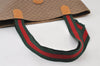 Authentic GUCCI Web Sherry Line Micro GG Tote Bag PVC Leather Brown 0333J
