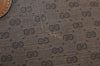 Authentic GUCCI Web Sherry Line Micro GG Tote Bag PVC Leather Brown 0333J