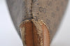 Authentic GUCCI Web Sherry Line Micro GG Tote Bag PVC Leather Brown 0333J