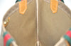 Authentic GUCCI Web Sherry Line Micro GG Tote Bag PVC Leather Brown 0333J