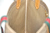 Authentic GUCCI Web Sherry Line Micro GG Tote Bag PVC Leather Brown 0333J
