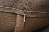 Authentic GUCCI Web Sherry Line Micro GG Tote Bag PVC Leather Brown 0333J