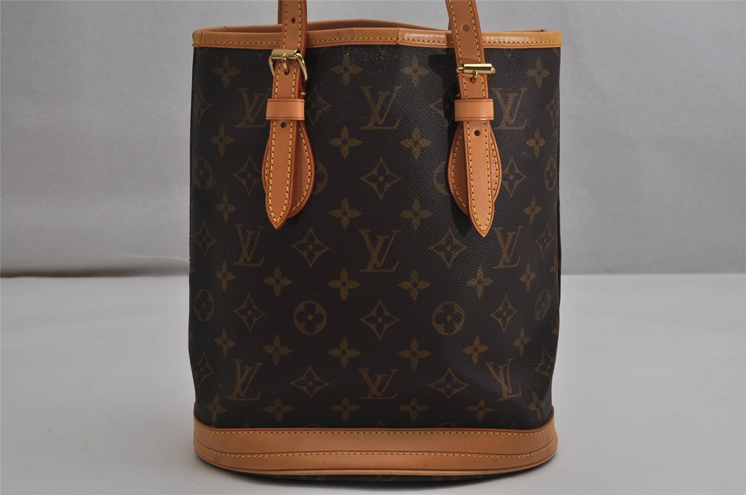 Authentic Louis Vuitton Monogram Bucket PM Shoulder Tote Bag M42238 Junk 0333K