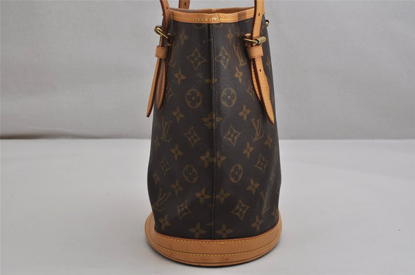 Authentic Louis Vuitton Monogram Bucket PM Shoulder Tote Bag M42238 Junk 0333K