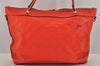 Auth Louis Vuitton Monogram Empreinte Bastille MM Tote Bag M50048 Orange  0334K
