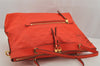 Auth Louis Vuitton Monogram Empreinte Bastille MM Tote Bag M50048 Orange  0334K