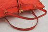 Auth Louis Vuitton Monogram Empreinte Bastille MM Tote Bag M50048 Orange  0334K