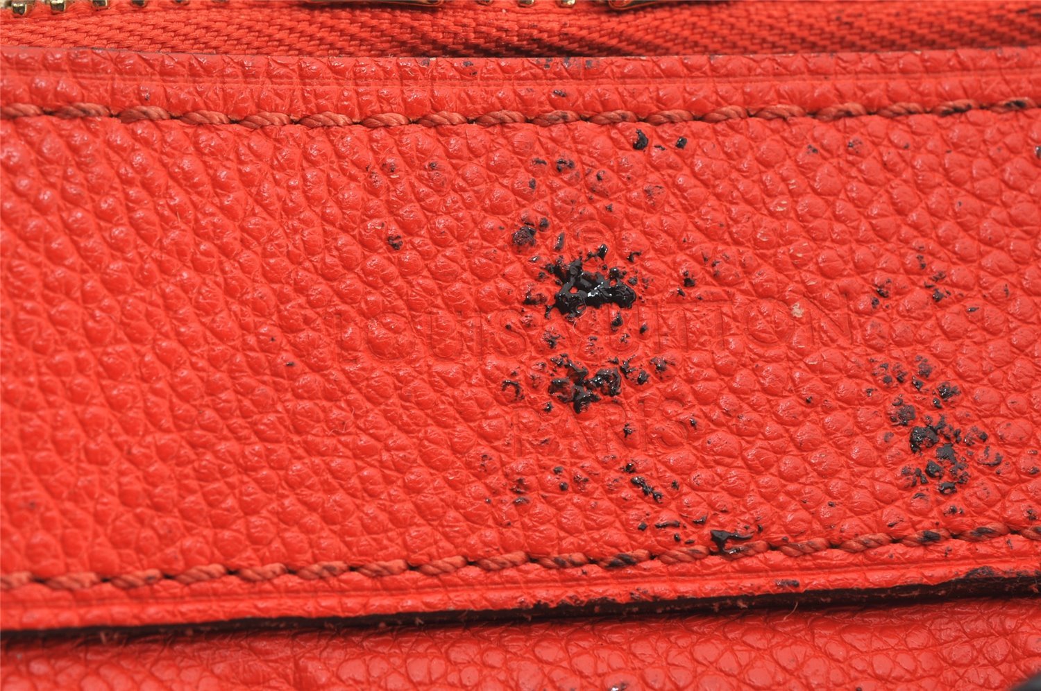 Auth Louis Vuitton Monogram Empreinte Bastille MM Tote Bag M50048 Orange  0334K