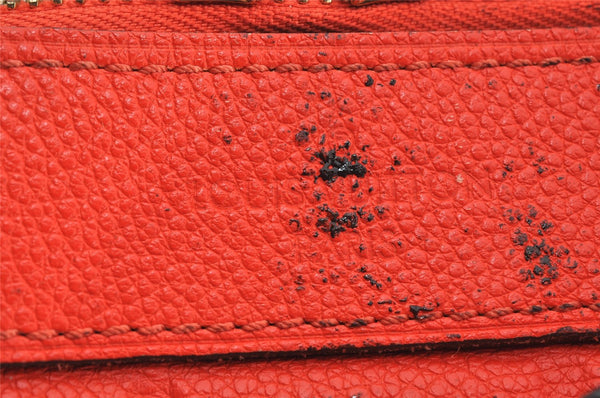 Auth Louis Vuitton Monogram Empreinte Bastille MM Tote Bag M50048 Orange  0334K