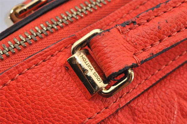 Auth Louis Vuitton Monogram Empreinte Bastille MM Tote Bag M50048 Orange  0334K