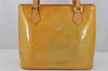 Authentic Louis Vuitton Vernis Houston Shoulder Hand Bag Yellow M91053 LV 0335K