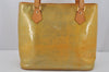 Authentic Louis Vuitton Vernis Houston Shoulder Hand Bag Yellow M91053 LV 0335K